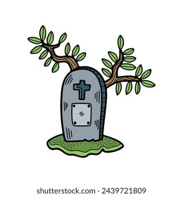 isolate grave flat illustrator on background