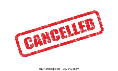 Isolate of grunge red cancel reject stamp on white background which create by vector illustration and EPS file. 