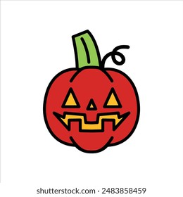 isolate halloween pumpkin flat icon