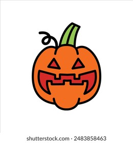 isolate halloween pumpkin flat icon