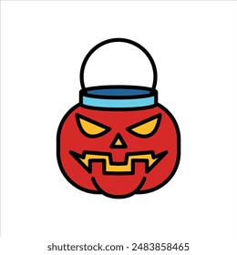 Isolate Halloween Kürbis Flat Icon