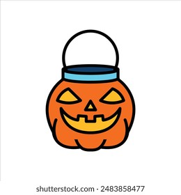 isolate halloween pumpkin flat icon