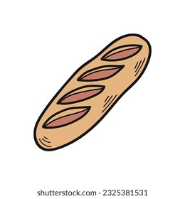 aislar el vector de pan de panadería dibujado a mano