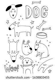 isolate hand drawn doodle dog