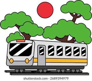 Ilustración aislada de Un tren de dibujos animados