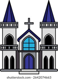 isolate illustration of a church