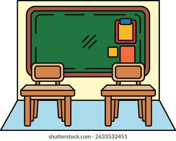 isolate illustration of a classroom