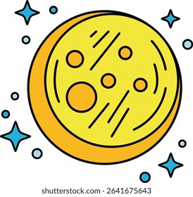 isolate illustration of a full moon