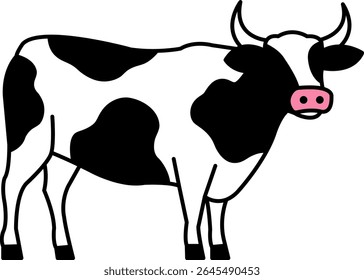 isolate Illustration icon of cow 