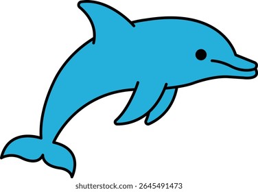 isolate Illustration icon of dolphin 