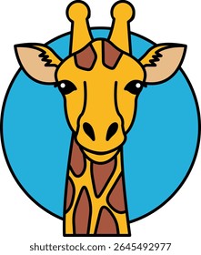 isolate Illustration icon of giraffe 