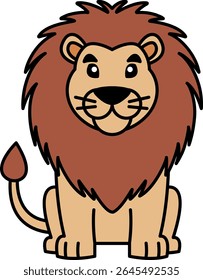 isolate Illustration icon of lion 