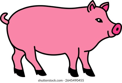 isolate Illustration icon of pig 