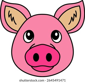 isolate Illustration icon of pig 