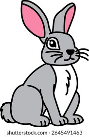 isolate Illustration icon of rabbit 