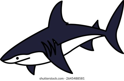 isolate Illustration icon of shark 