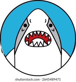isolate Illustration icon of shark 