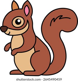 isolate Illustration icon of squirrel 