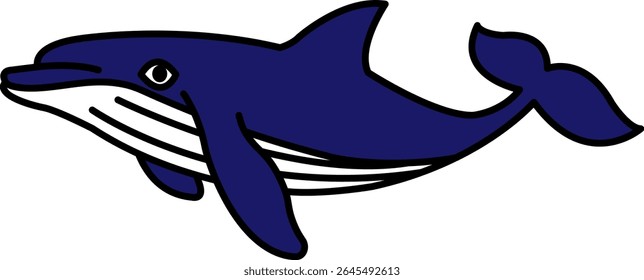 isolate Illustration icon of whale
