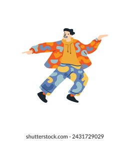 isolate illustration of a man dancing 
