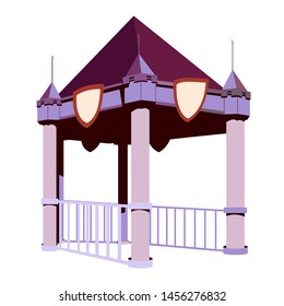 Isolate illustration of pergola in gothic style on white background