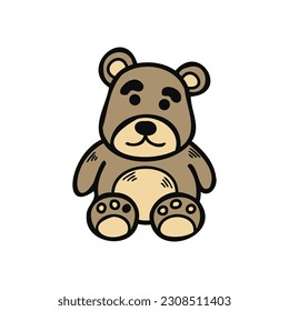 isolate illustration toy brown teddy bear