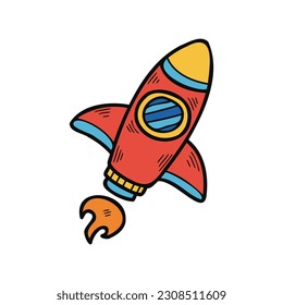 isolate illustration toy red rocket