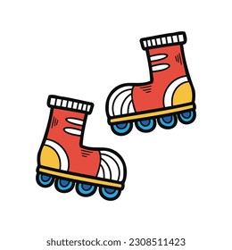 isolate illustration toy red roller skate