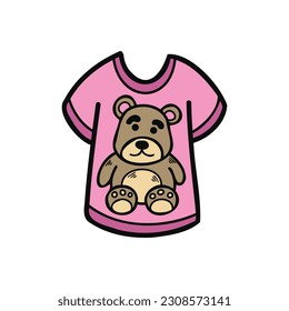 isolate illustration toy teddy bear T-shirt