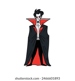 isolate illustration of vampire character on background