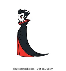 isolate illustration of vampire character on background