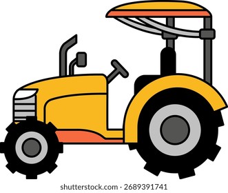 Ilustración aislada de un tractor amarillo