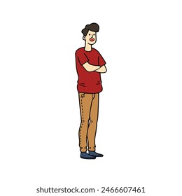 isolate man character on background