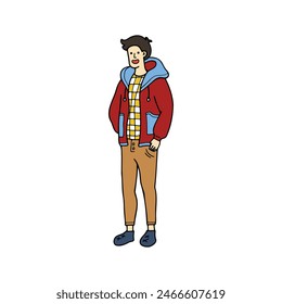 isolate man character on background
