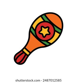 isolate maraca instrument flat icon