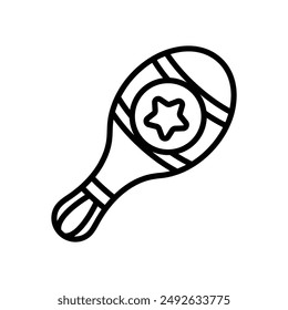 isolate maraca instrument flat icon