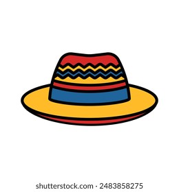 isolate mexican hat sombrero flat icon