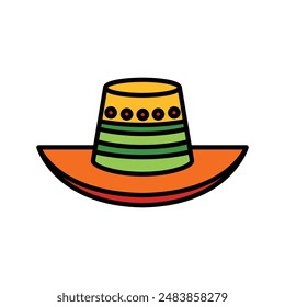 isolate mexican hat sombrero flat icon