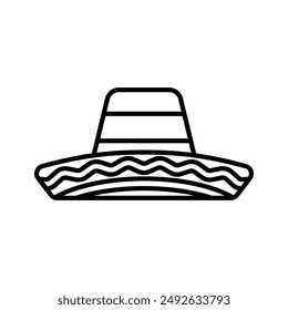 isolate mexican hat sombrero flat icon