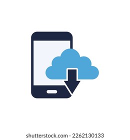 isolate mobile cloud flat icon 