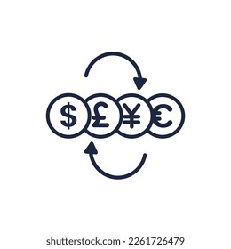 isolate money exchang flat icon