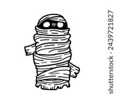 isolate mummy character on background