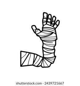 isolate mummy hand character on background