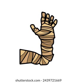 isolate mummy hand character on background