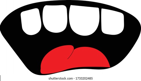 isolate on white background open mouth with teeth. 