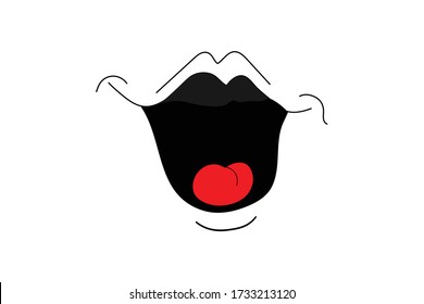 isolate on white background open mouth with teeth.