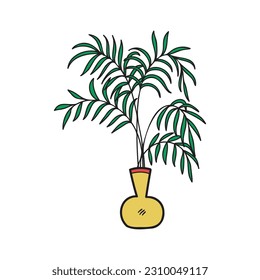 isolate organic houseplants in plant pot element vector