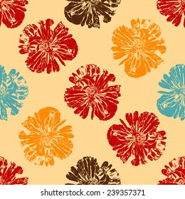 Isolate poppy realistic on the beige background. Vector.