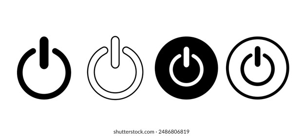 Isolate Power Button Icon vector, Turn on switch, Start, Shutdown, Electric illustration Icon, Business symbol for Media and Infographic