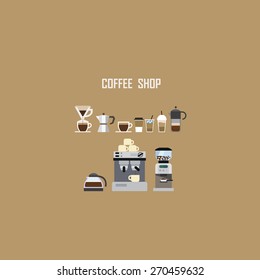 Isolate Set of Coffee Icon - Vector Illustration